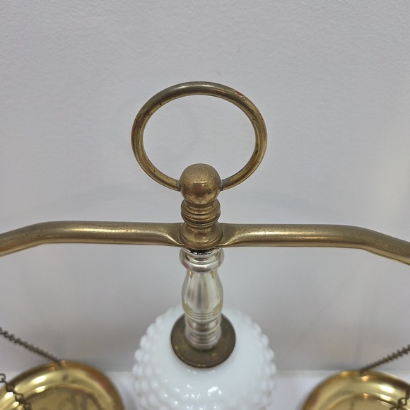 Vintage MCM Scales of Justice Hobnail Milk Glass (Not Does Tilt) - Picture 5 of 10